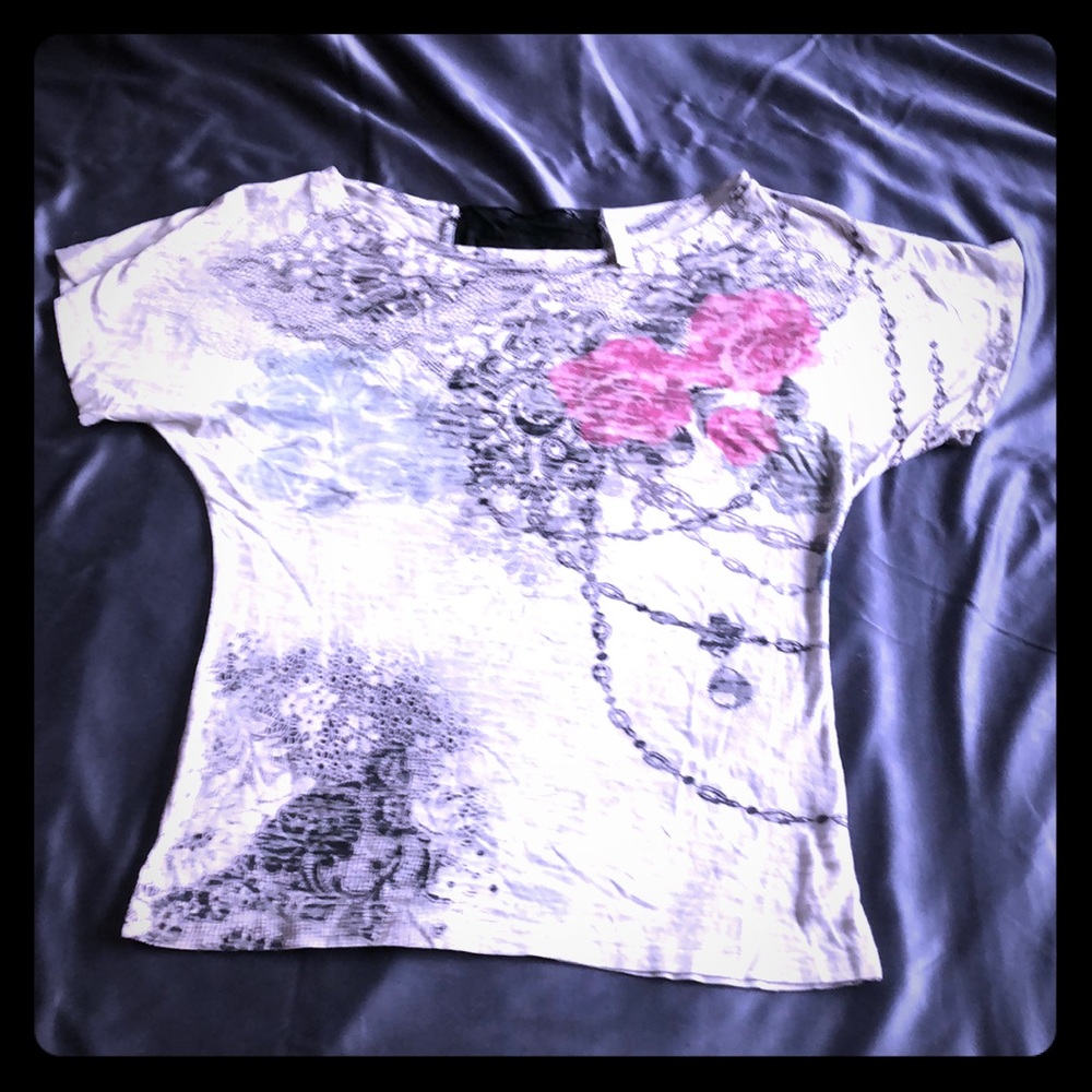 Blurred black lace pattern top